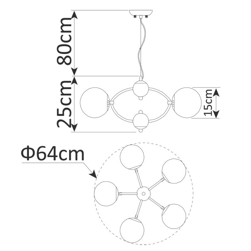 Подвесная люстра Arte Lamp A9432SP-5CC