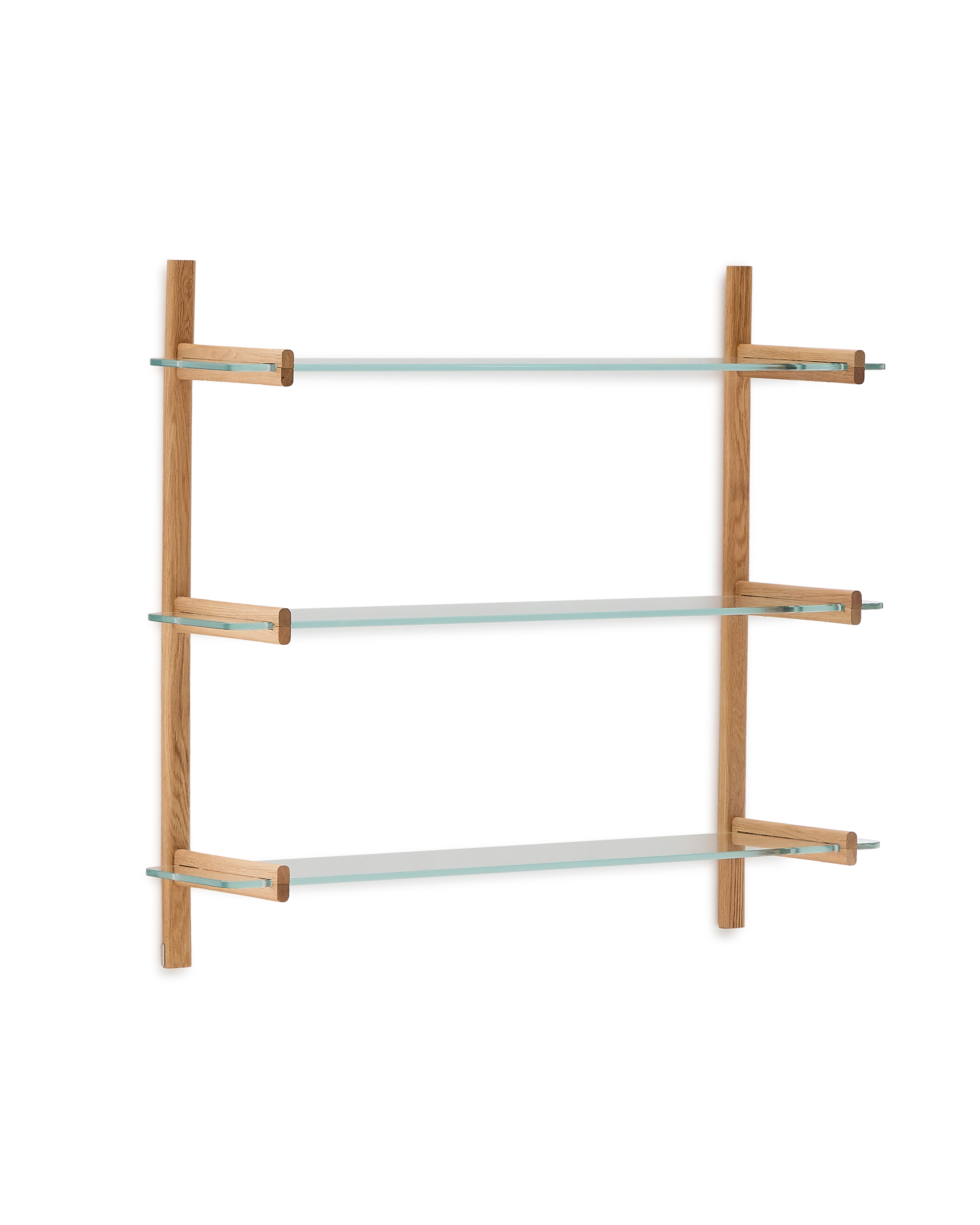 Модульная полка Sitra 3 стеклянные полки и каркас из массива дуба 110 см La Forma (ex Julia Grup)