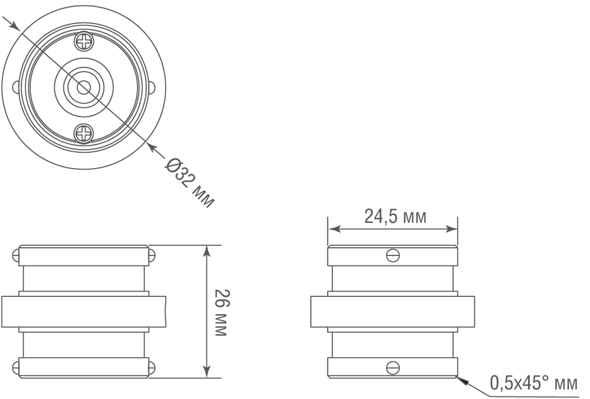 Токопроводящий прямойоннектор Donolux Connector 180 DLR B2