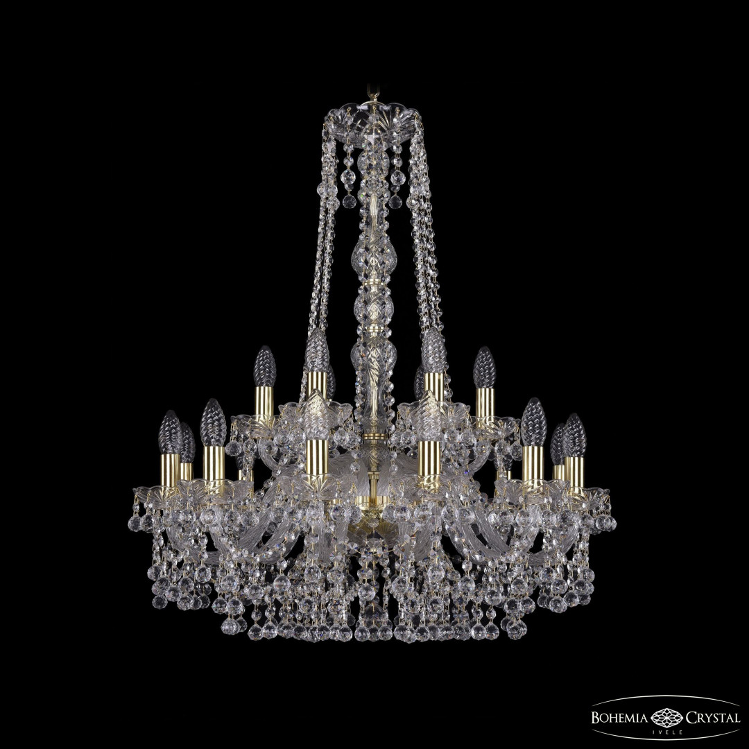 Люстра хрустальная 1409/12+6/240/h-77 G