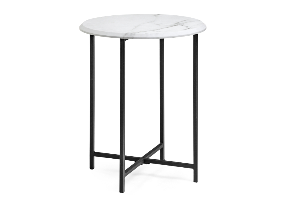 Журнальный стол Woodville Грейс мрамор белый / черный 516567