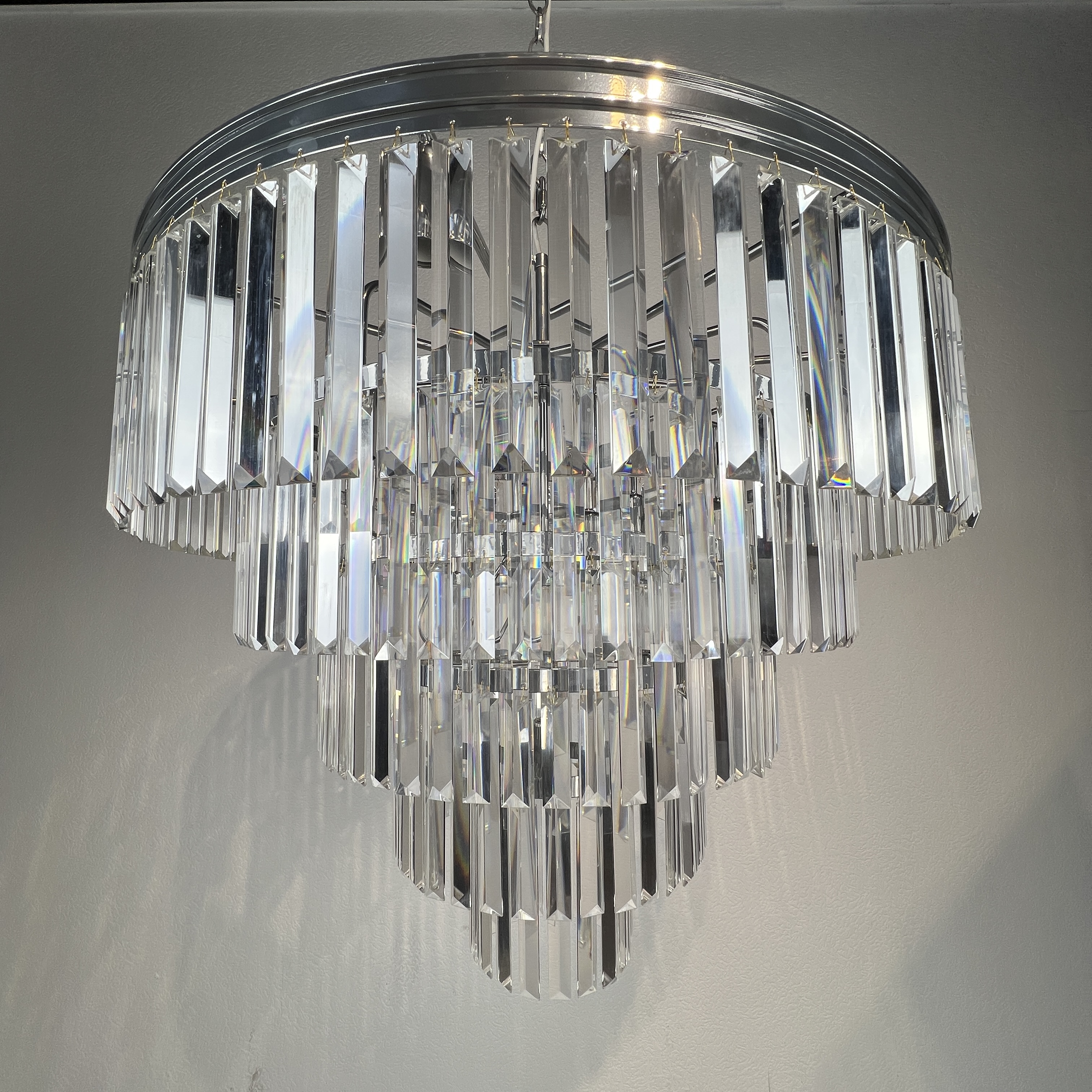 Люстра Rh 1920S Odeon Clear Glass Fringe Chandelier D80 Chrome By Imperiumloft