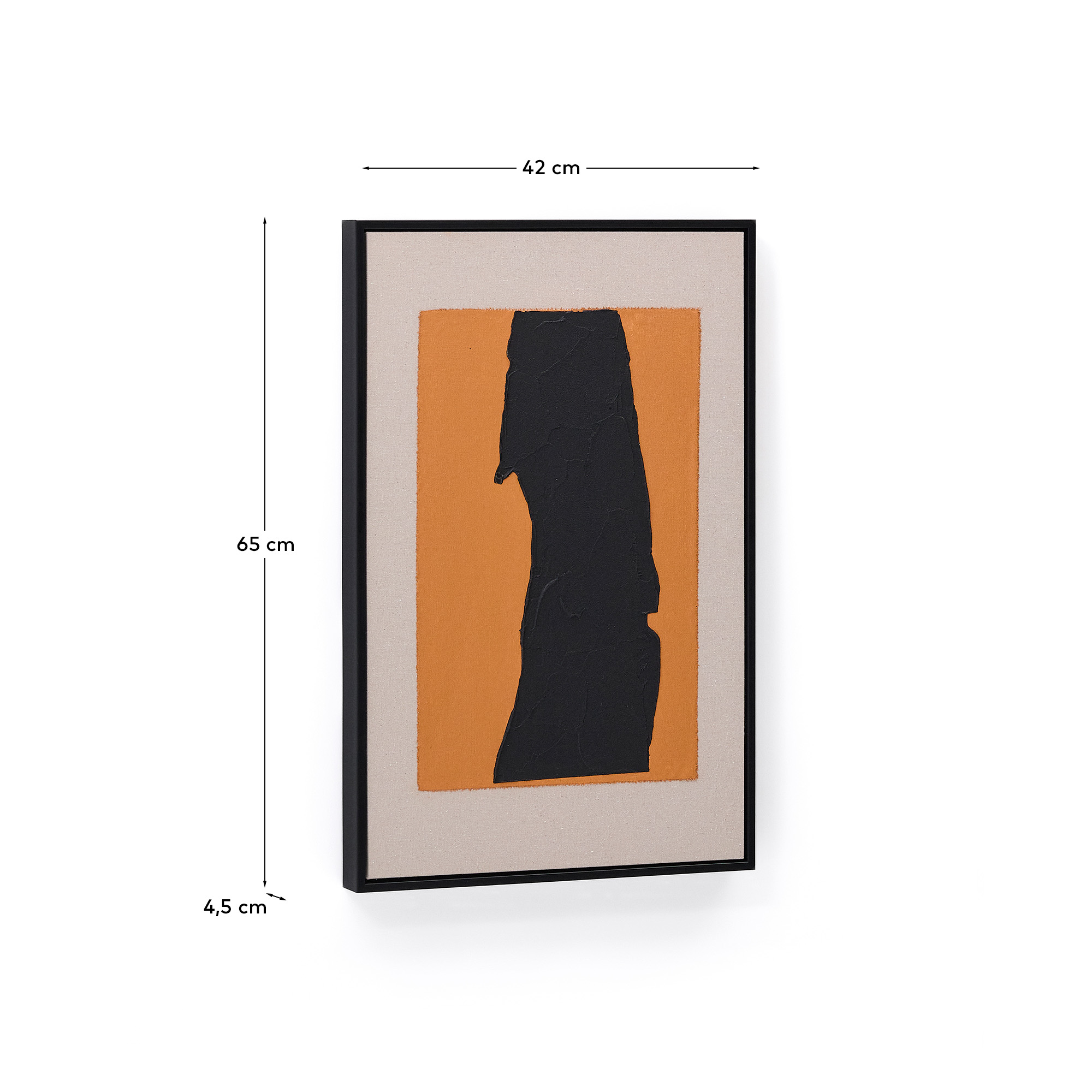 Zernu Абстрактная картина в оранжевых и чёрных тонах лен 42 x 65 см La Forma (ex Julia Grup)