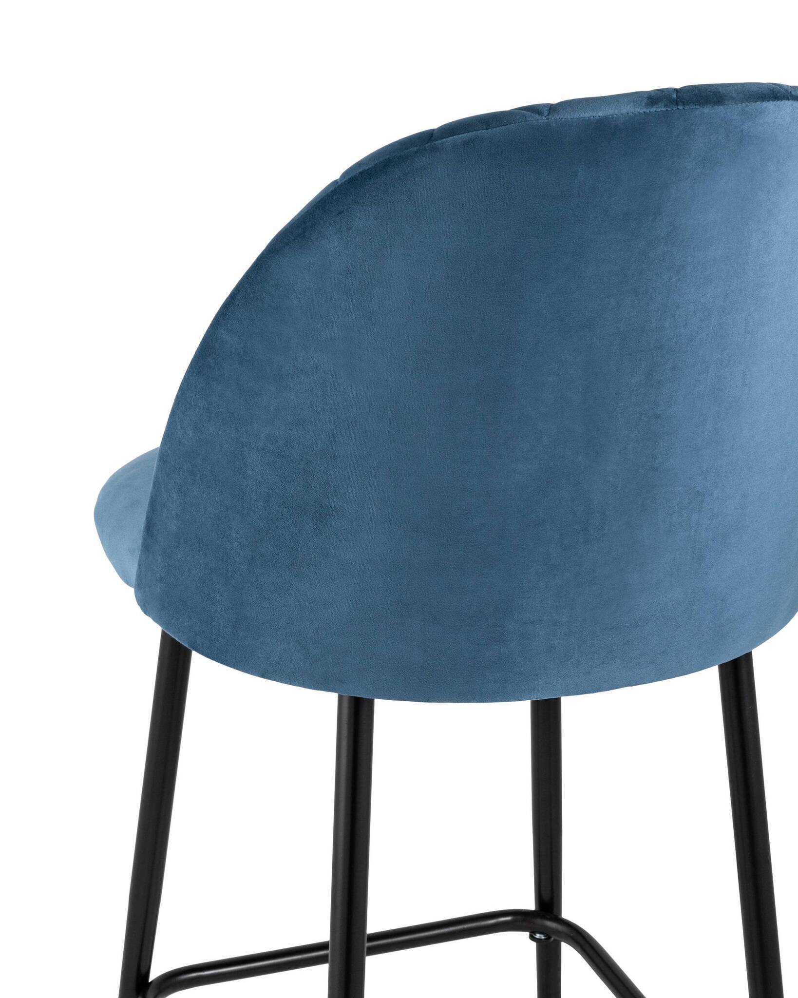 Стул полубарный Марсель велюр пыльно-синий Stool Group