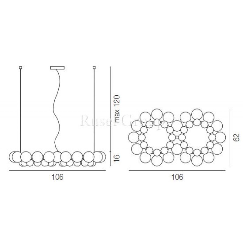 Подвесной светильник Vistosi 24PEARLS SP K2