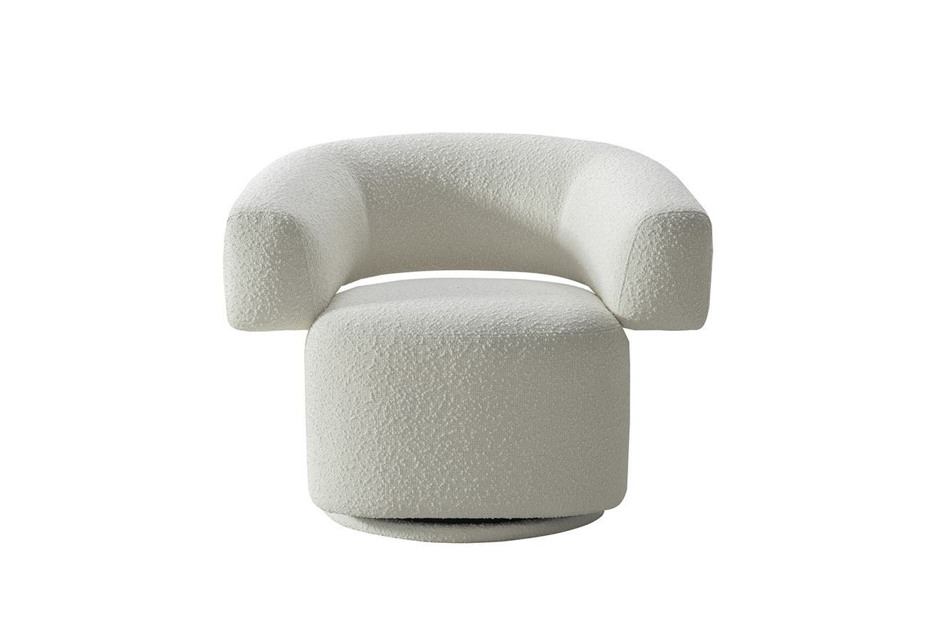 Кресло поворотное букле белое Garda Decor 87YY-23071