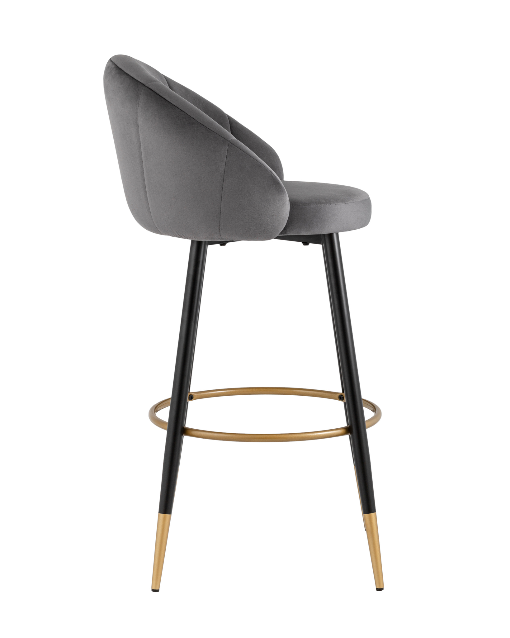 Стул барный Наоми велюр серый Stool Group