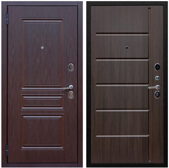 Дверь входная Graf Экстра МДФ 10 мм ФЛ-243 Лиственница шоколад / МДФ 10 мм ФЛ-102 Эковенге