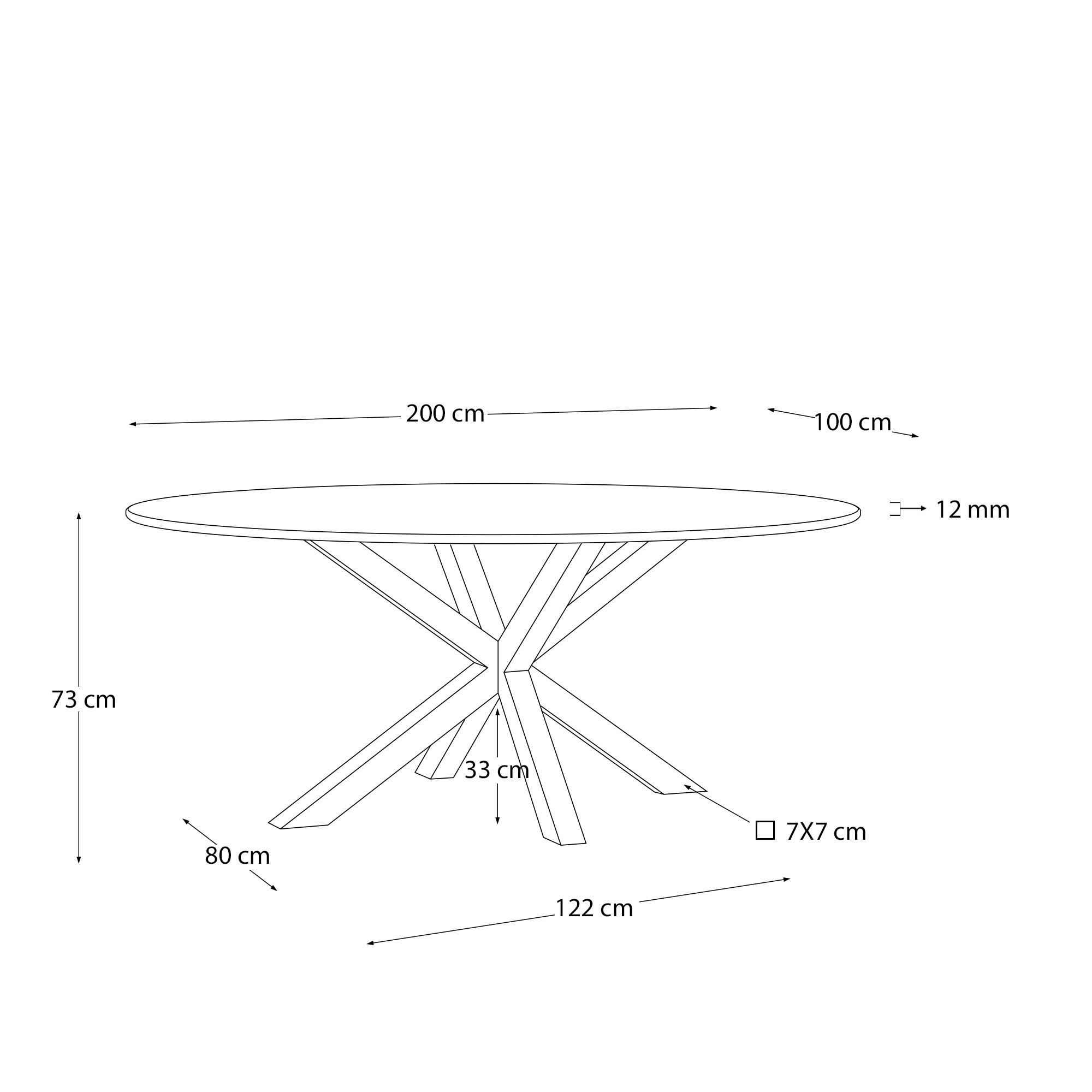 Овальный стол ARYA Argo из стекла и ножками из нержавеющей стали Ø 200 La Forma (ex Julia Grup)