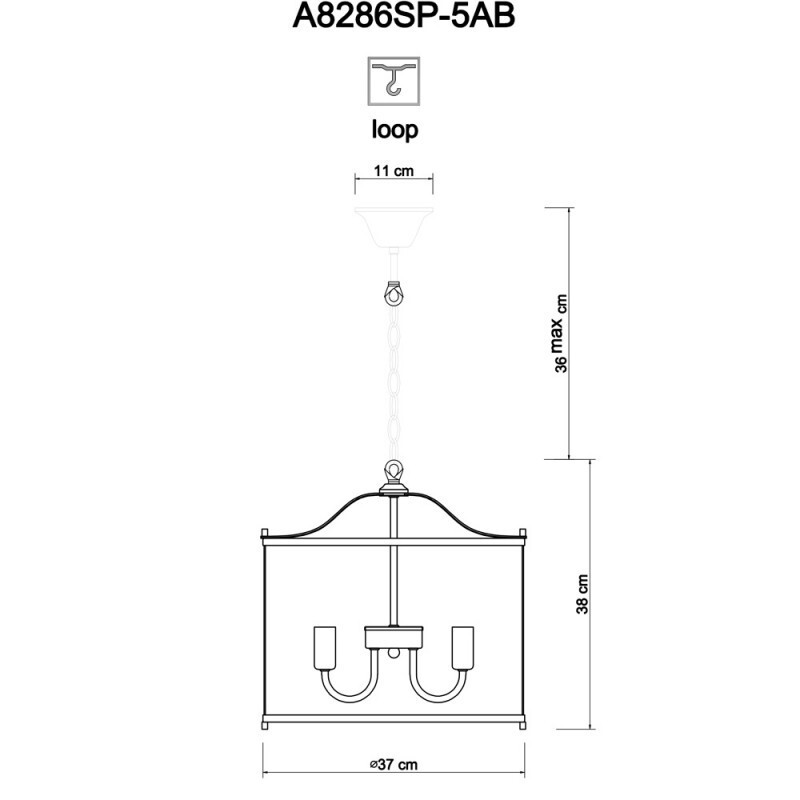 Подвесной светильник Arte Lamp A8286SP-5AB