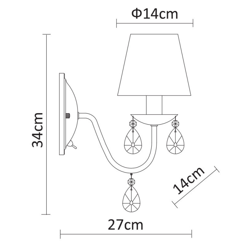 Бра Arte Lamp A9123AP-1CC