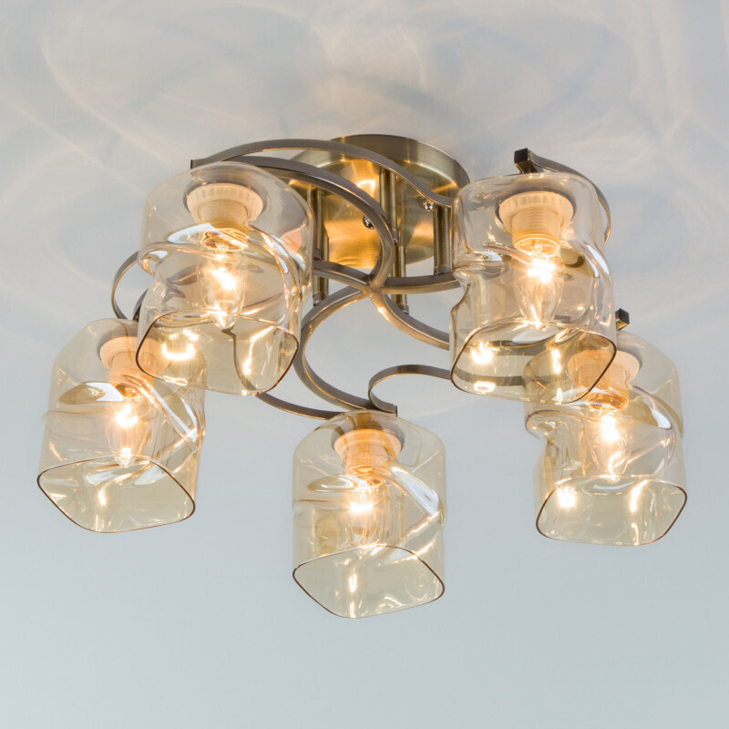 Люстра на штанге Eurosvet 30158/5 античная бронза