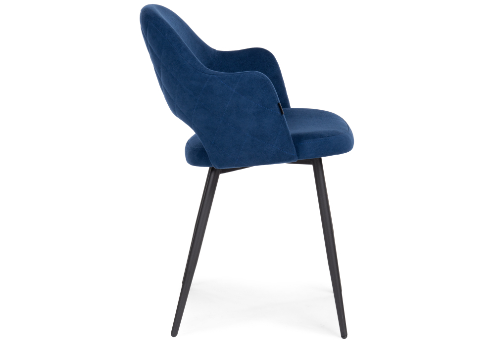 Стул Woodville Гутрид прошивка ромбы сзади темно-синий / черный 504181