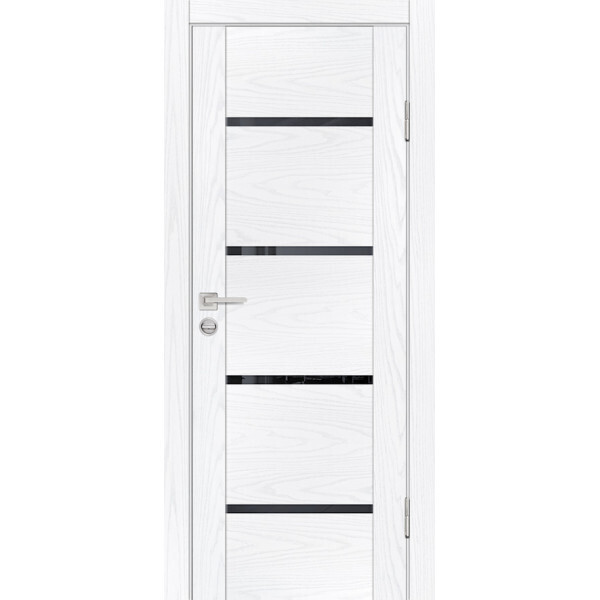 Межкомнатная дверь Graf PSM-7 черный лакобель Дуб скай белый (2000 х 600)