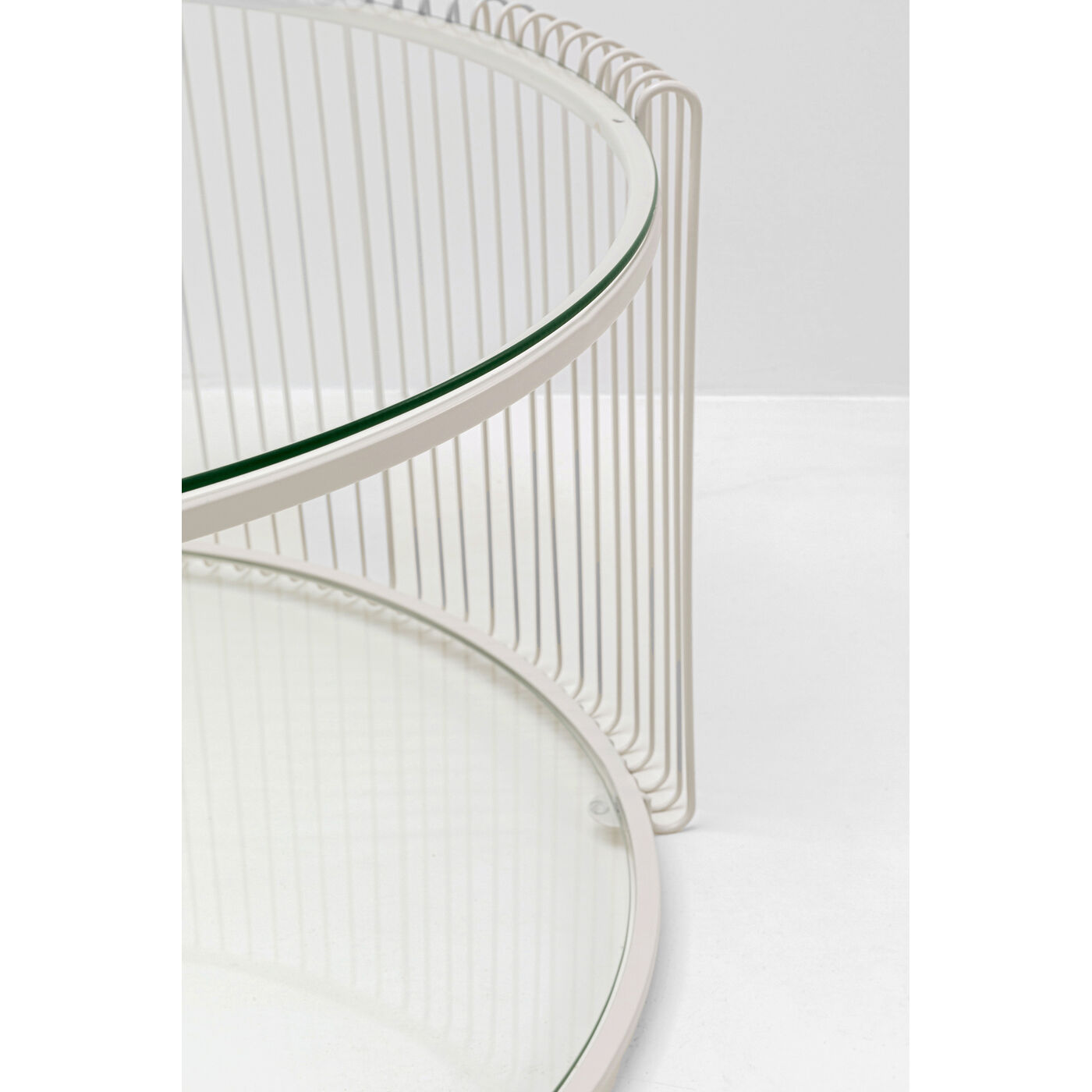 Стол кофейный Wire Double Cream Ø80cm KARE 70338