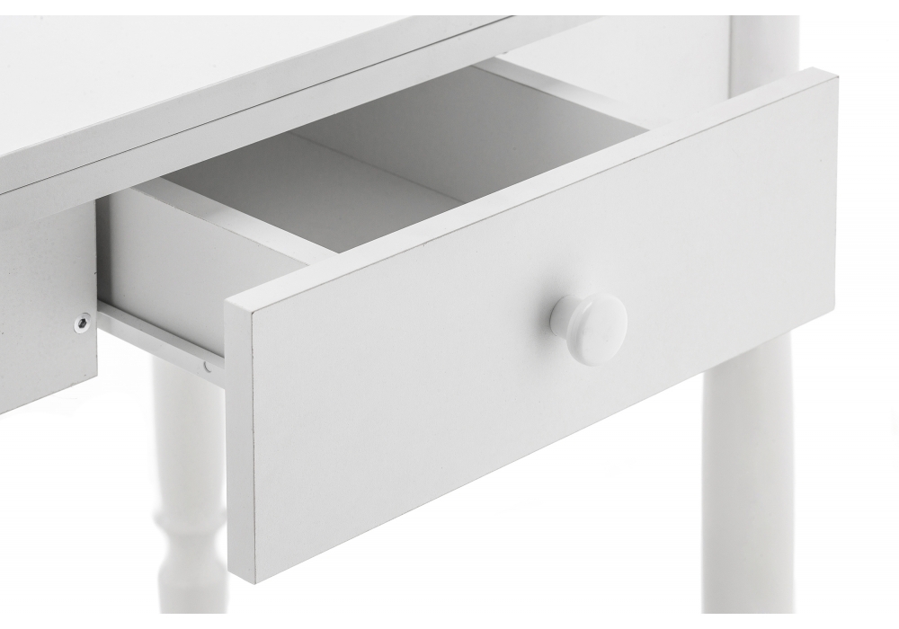 Стол деревянный Woodville Брентон с ящиком белый глянец 319902