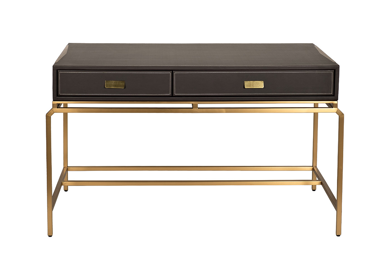 Стол письменный коричневый/матовое золото Garda Decor 76AR-D671