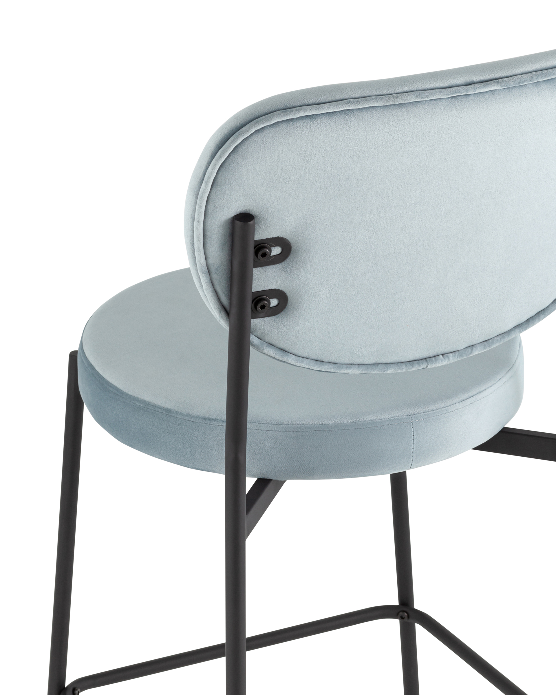 Стул полубарный Барбара NEW велюр серо-голубой Stool Group