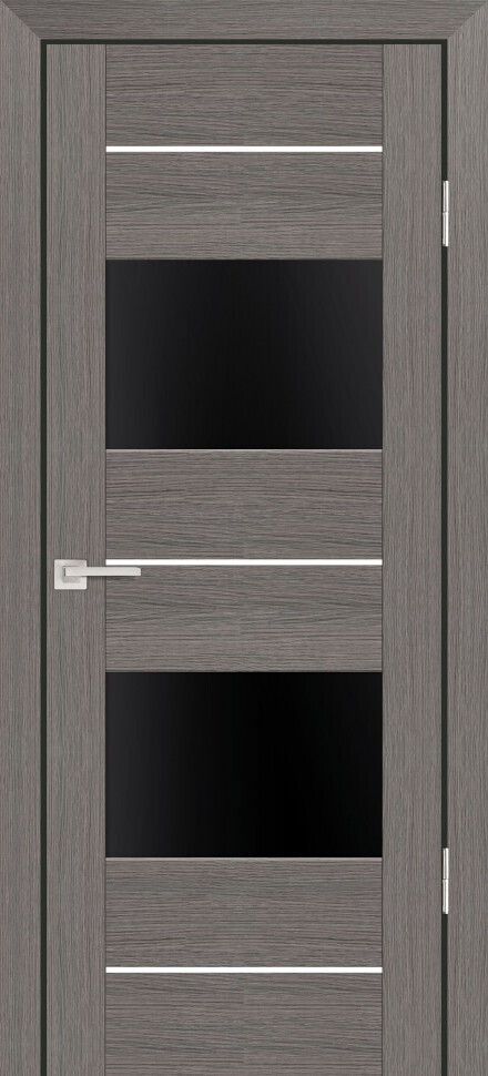 Межкомнатная дверь Graf PS-21 черный лакобель Грей Мелинга (1900 х 550)