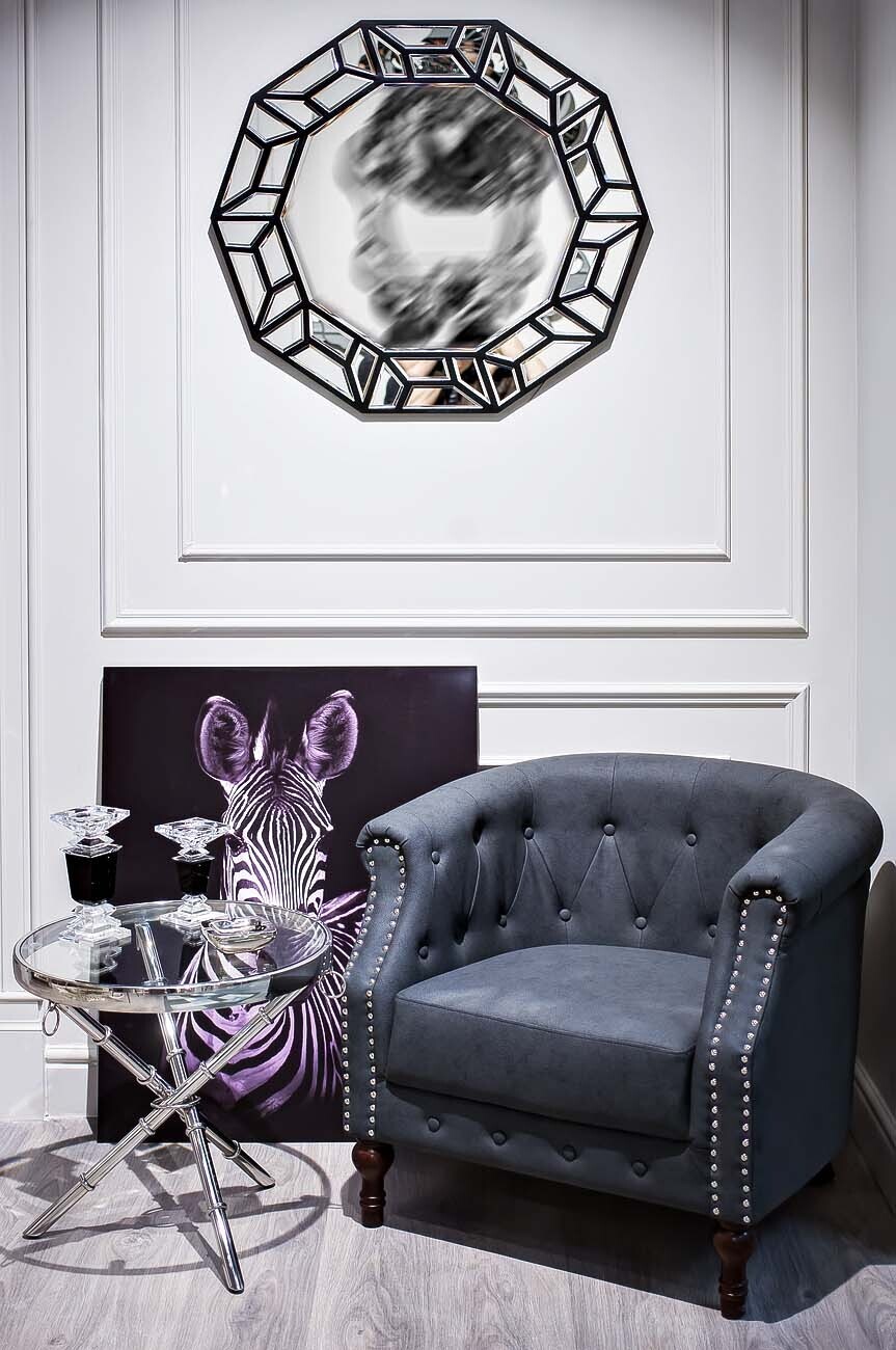 Столик журнальный металлический круглый серебряный Garda Decor 13RX6035-SILVER