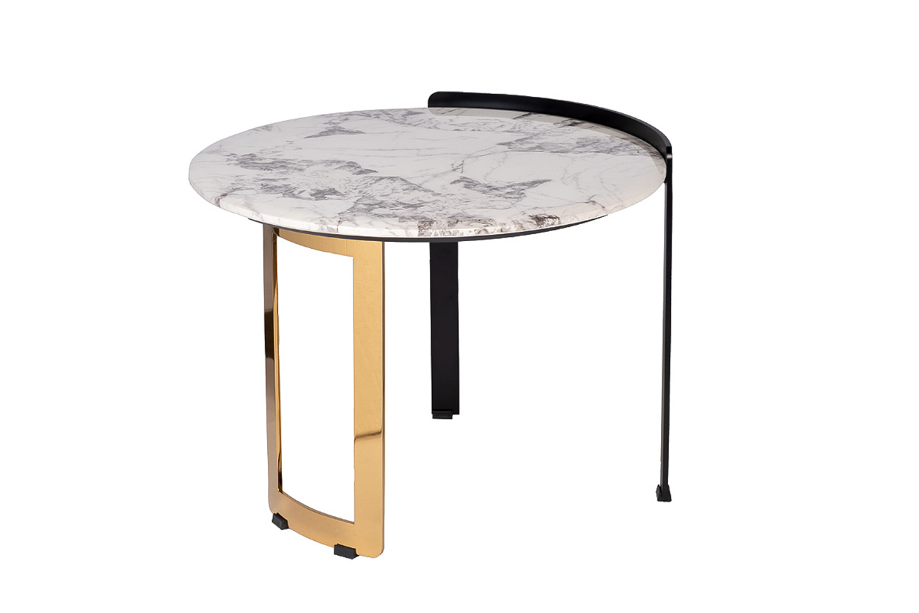 Столик журнальный Cadiz круглый с искусственным мрамором Garda Decor 58DB-ET20016