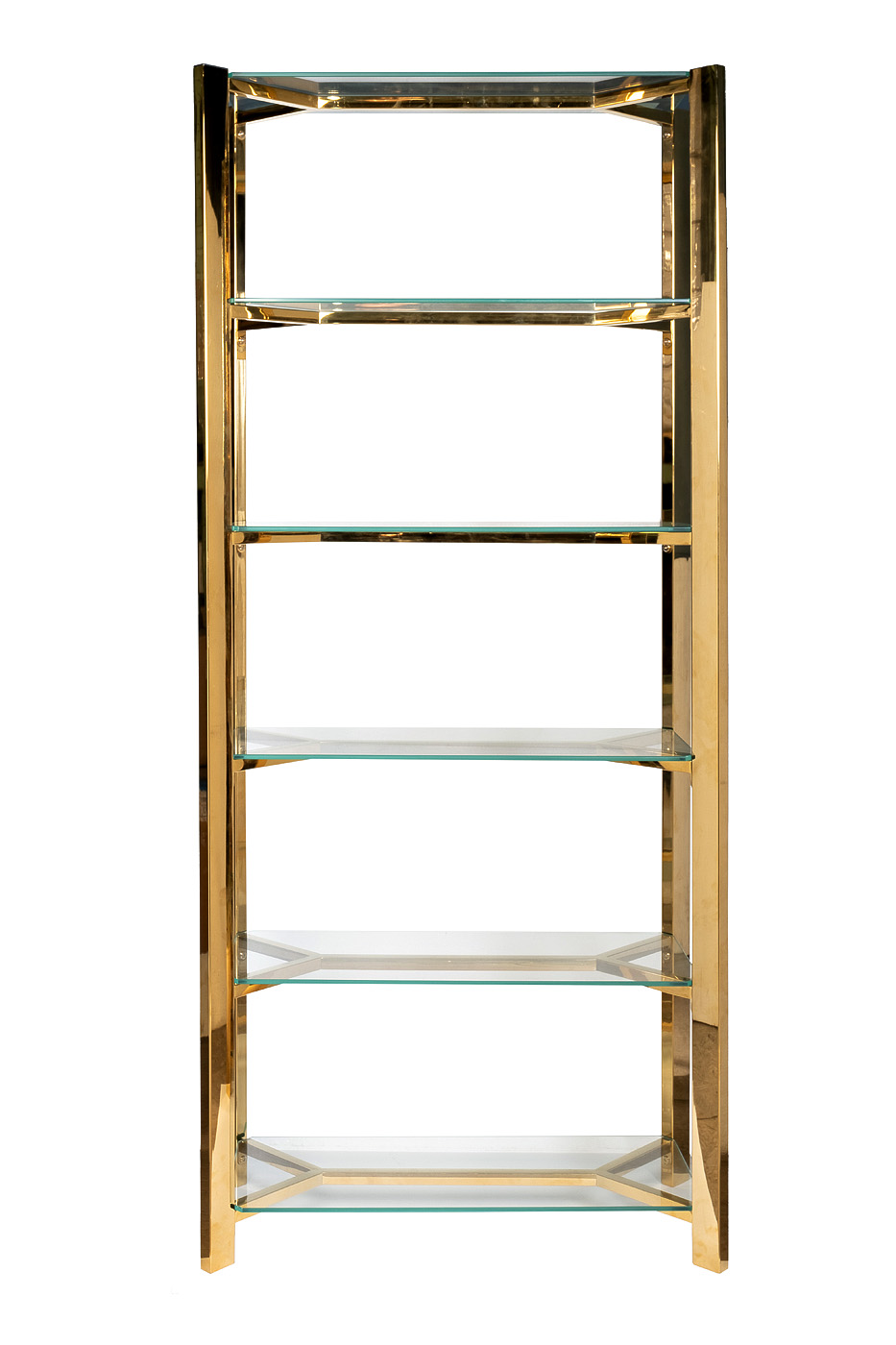 Стеллаж прозрачное стекло/золото Garda Decor GY-08728