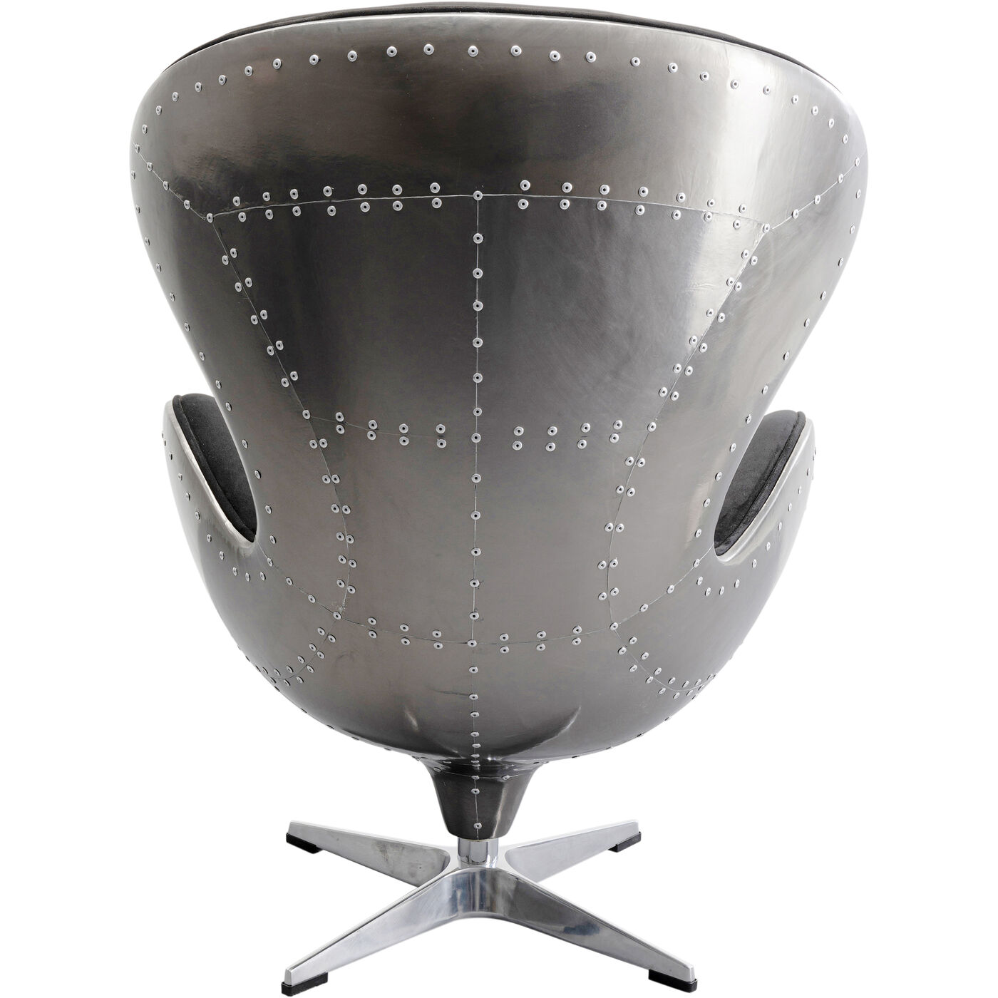 Кресло вращающееся Lounge Black Gun Metal KARE 87908