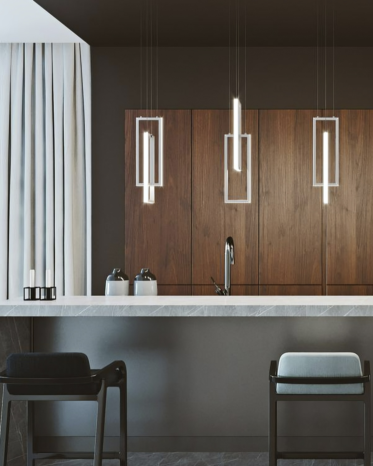 Серебряный светодиодный подвес Ульрих Louvre Home LHLPN090723XNP