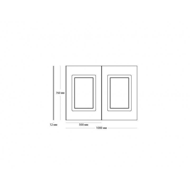 Стеновая панель с 2-мя филенками, арт. UW 2100 (760 х 1000 х 12мм.)