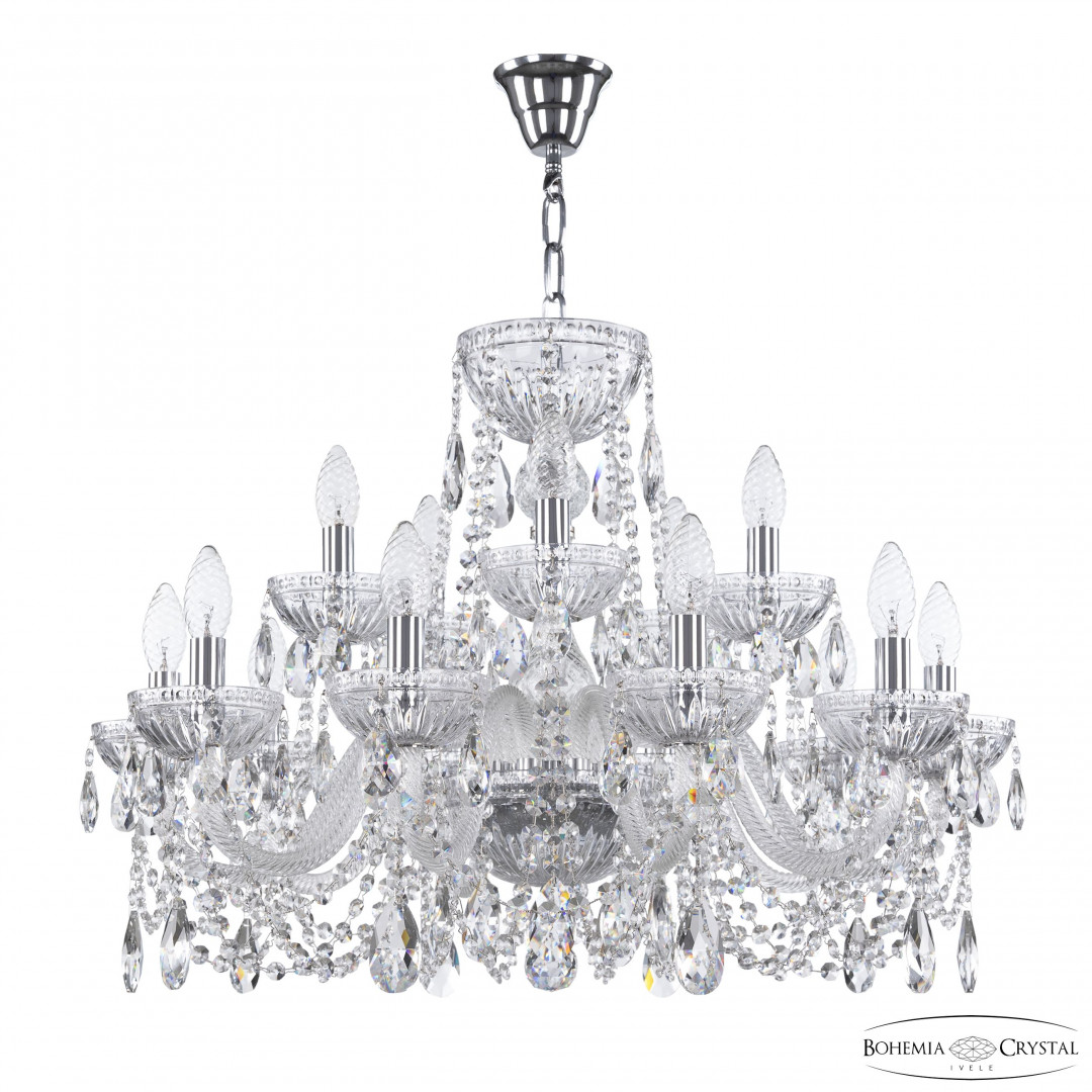 Люстра 5402/10+5/240 Ni Clear/M-1G Bohemia Ivele Crystal