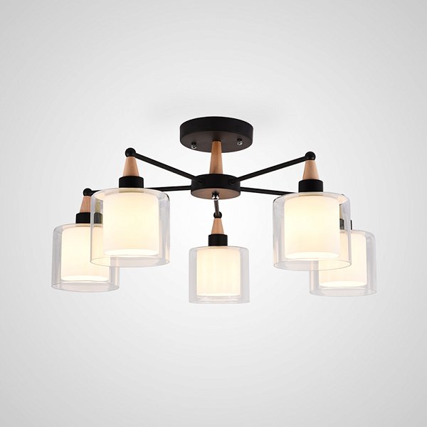 Люстра на штанге RICE D60 Black by ImperiumLoft