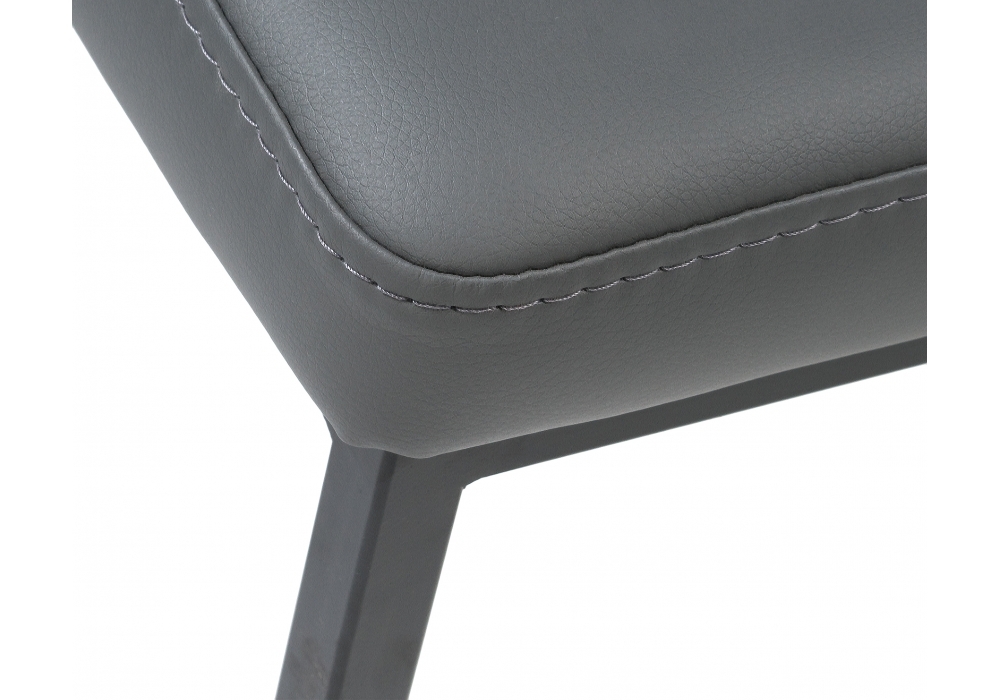 Банкетка Woodville Дион кожзам темно-серый / черный матовый 424172