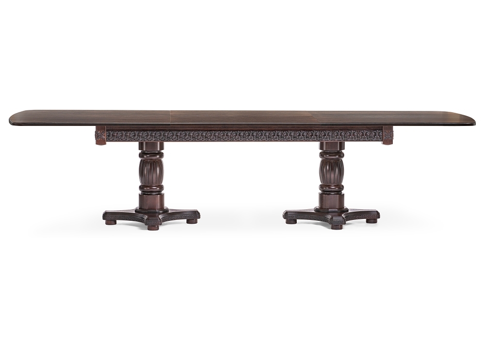 Стол деревянный Woodville Морнит 220(320)х110 орех темный / орех 483915