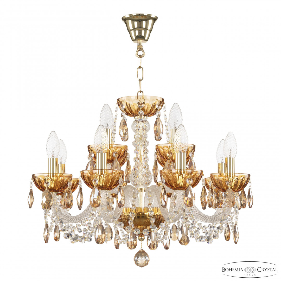 Люстра 5402/8+4/195 G Amber/M-1H K721 Bohemia Ivele Crystal