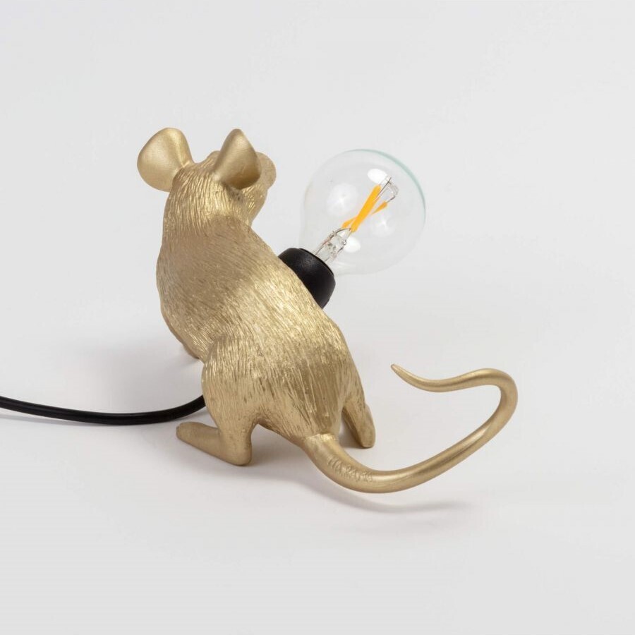 Настольная лампа Seletti Mouse Lamp Sitting GOLD USB 15231