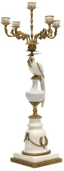 Подсвечник Попугай Glasar 31G1625/E566BC/WHITE