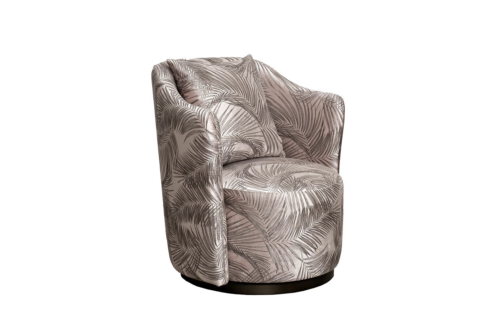 Кресло Verona вращающееся,вельвет принт листья Valdes110-BEG/бронза 70*77*80 Garda Decor VERONA-VALDES110-BEG