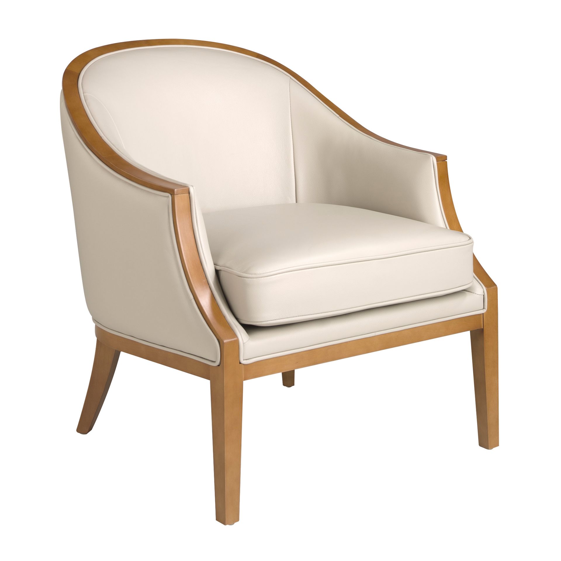 Кресло 5127/A856-T541011 из светло-серой кожи Angel Cerda