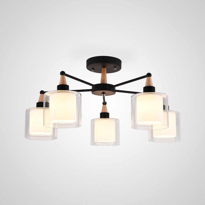 Люстра на штанге RICE D60 Black by ImperiumLoft