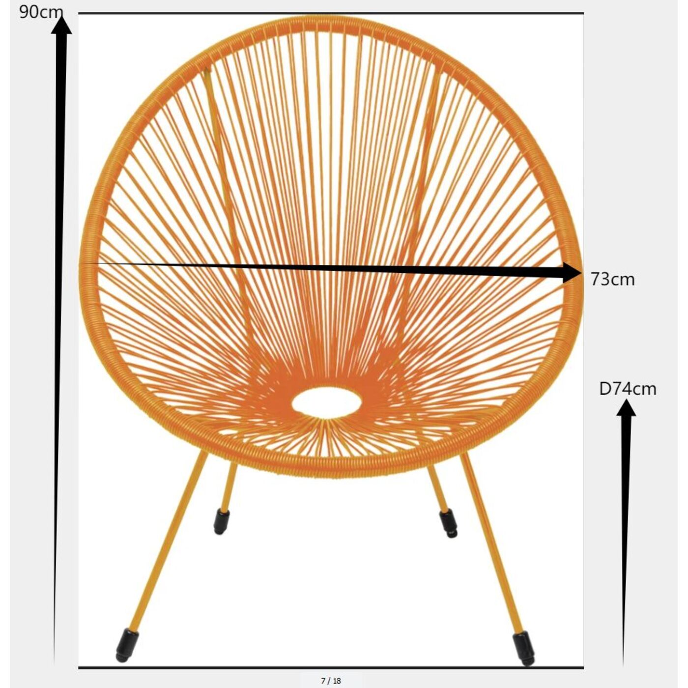 Кресло Acapulco Mono Orange KARE 70974