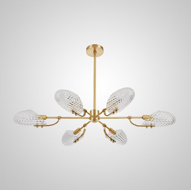 Потолочная люстра LORAINE L6 Brass Black by ImperiumLoft