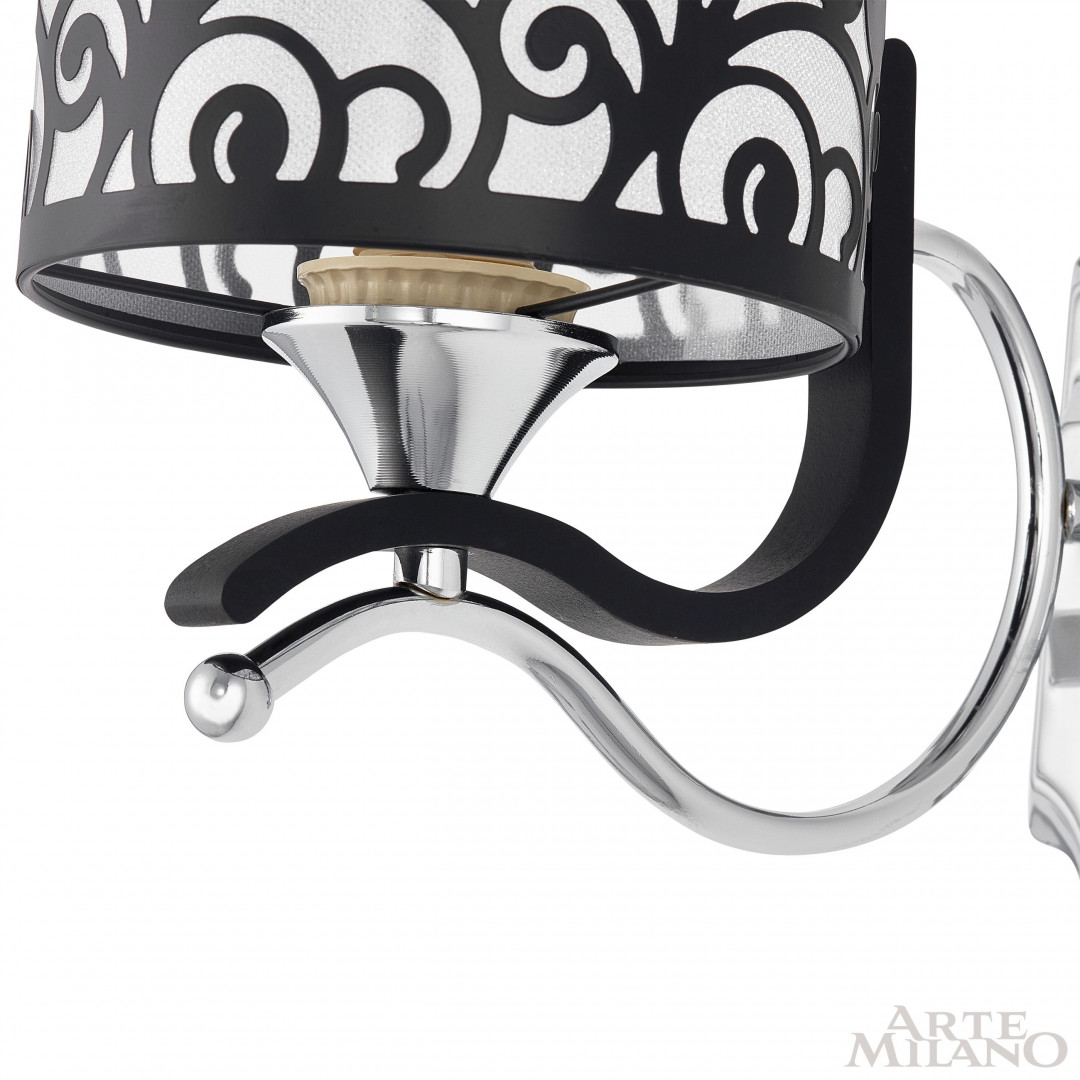 Бра с плафоном 304957/1W Bk/Ni Arte Milano