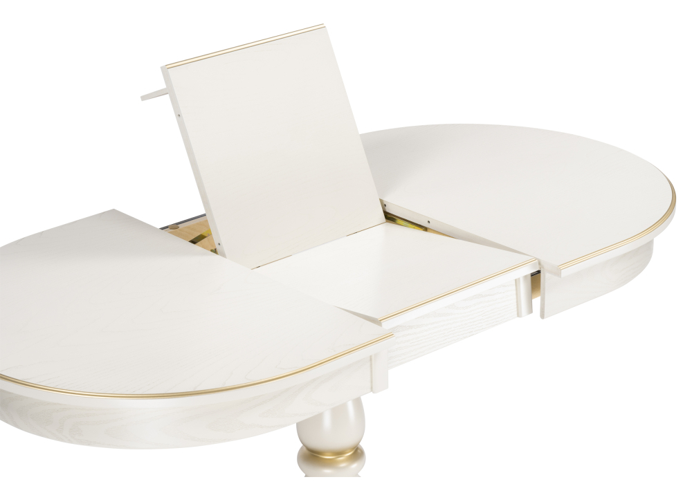 Стол деревянный Woodville Сайрус слоновая кость / золото 515971