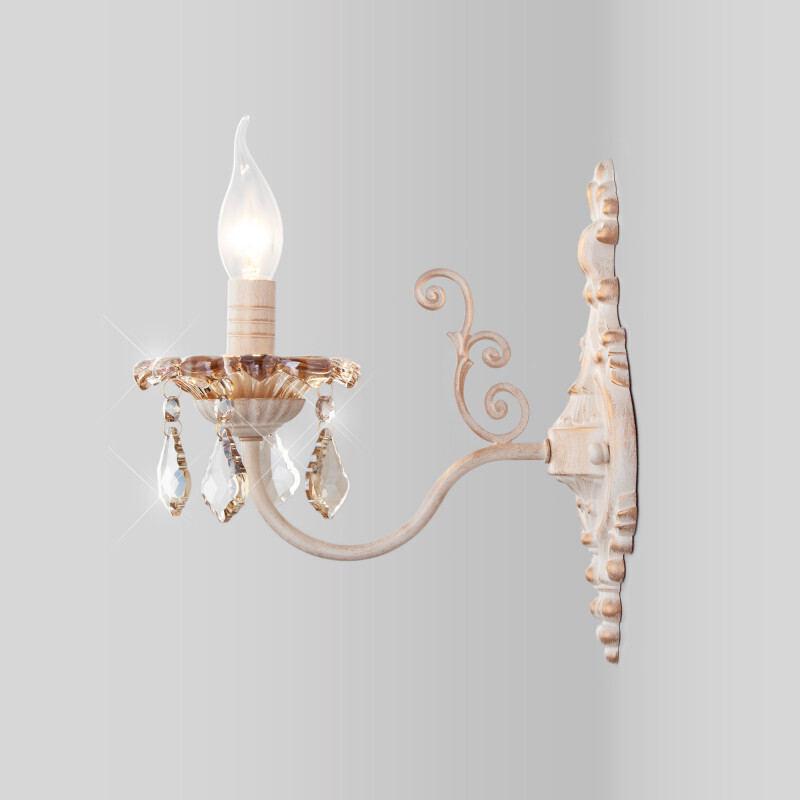 Бра Eurosvet 10118/1 белый с золотом/тонированный хрусталь Strotskis