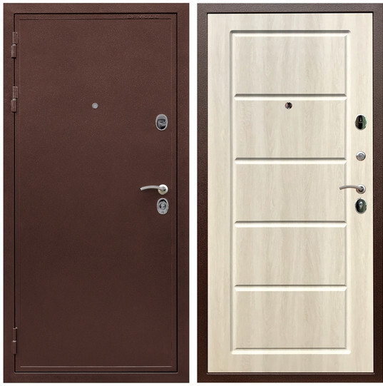 Дверь входная Graf Престиж 2 Антик медь / МДФ 6 мм ФЛ-39 Венге светлый