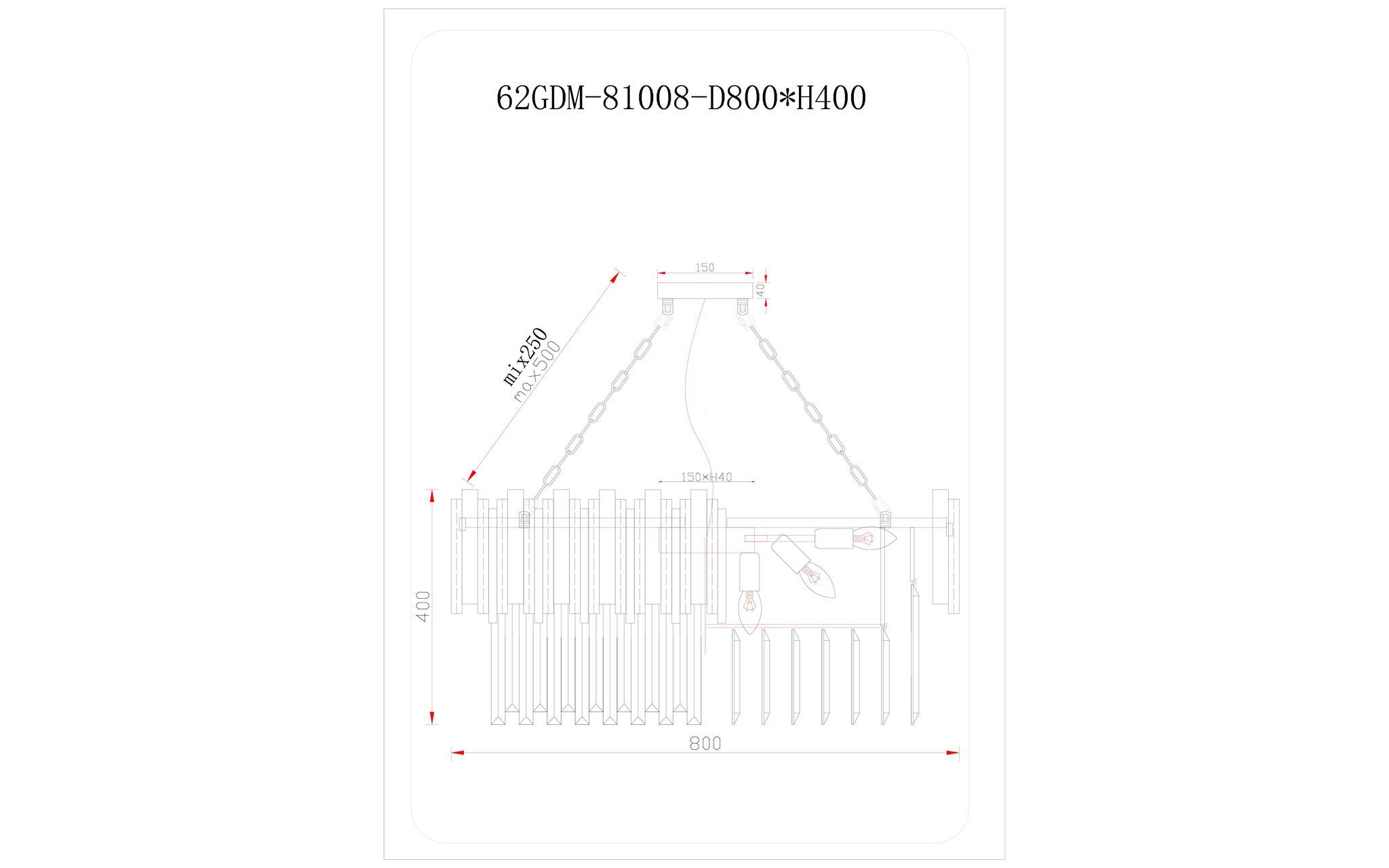 Люстра с кристаллами (золото) Garda Decor 62GDM-81008-800