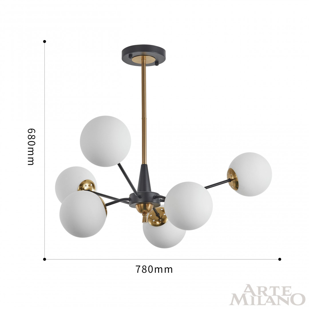 Люстра 279808/6 BK/GD Arte Milano