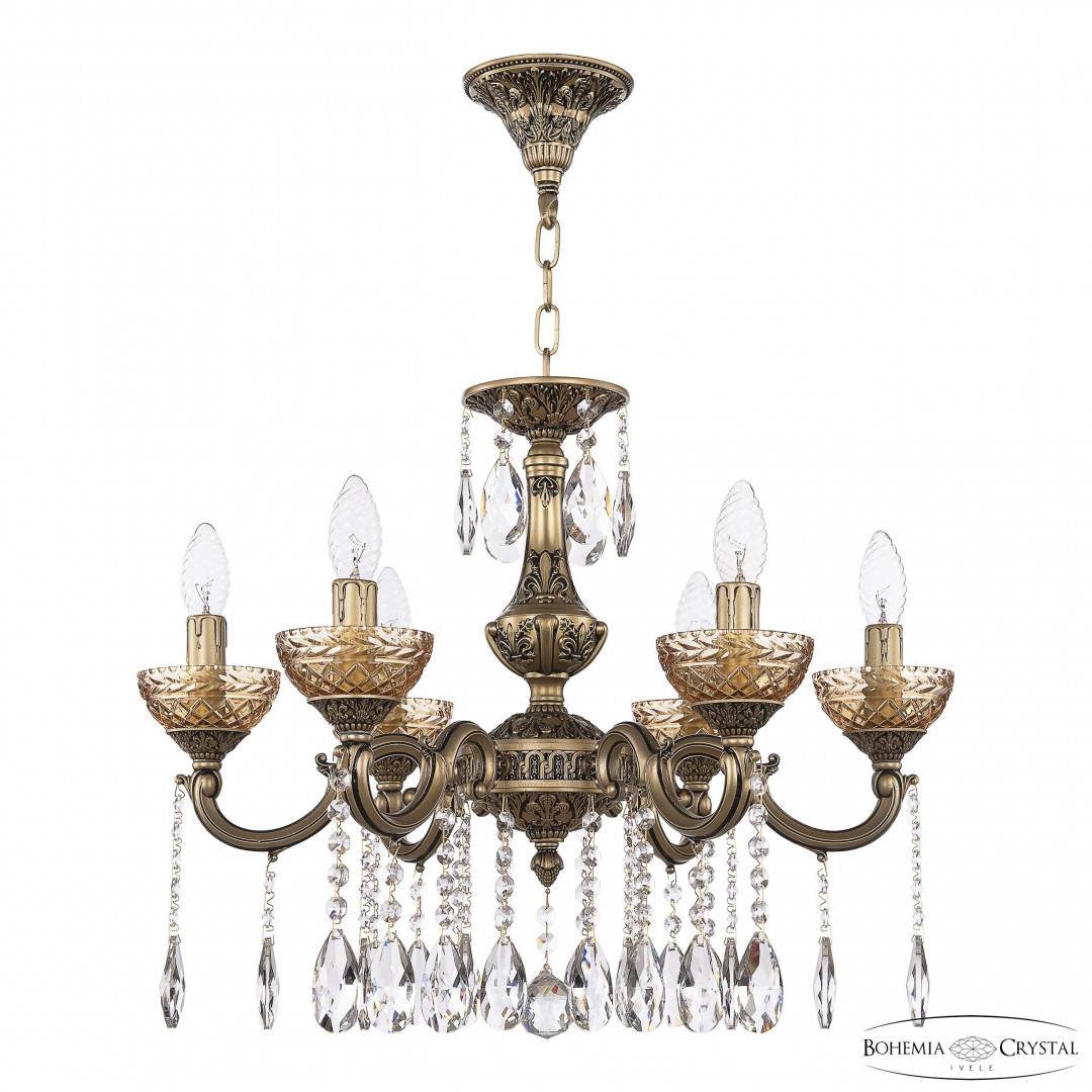Люстра хрустальная AL78101/6/175 A AGB P Amber/M-1F Bohemia Ivele Crystal