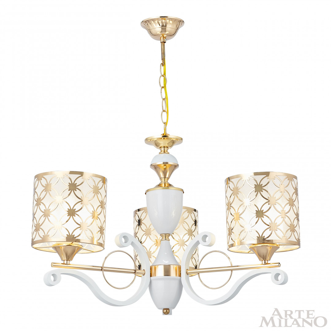 Люстра подвесная с плафонами 303097/3 Wh/Gd Arte Milano