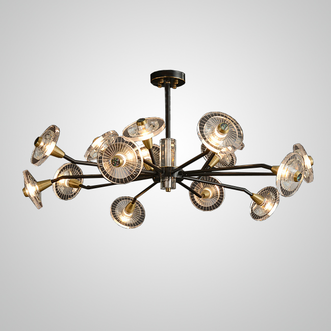 Потолочная люстра JANICA L15 Brass Black by ImperiumLoft